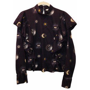 H&M Purple Celestial Constellation Print Blouse